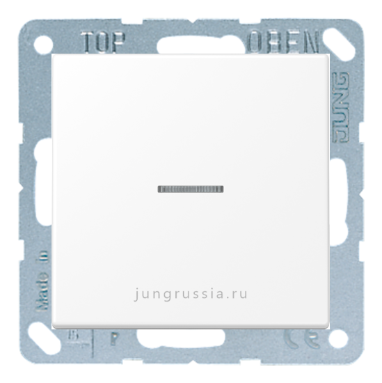 Выключатель 1-клавишный JUNG LS 990, с подсветкой, Матовый белый